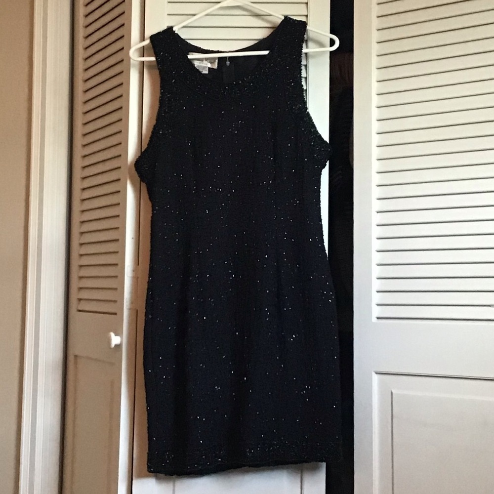 Vintage beaded little black dress